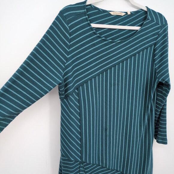 Soft Surroundings Teal Striped Asymmetrical Tunic Dress‎ L Lagencore Artsy - Picture 3 of 8